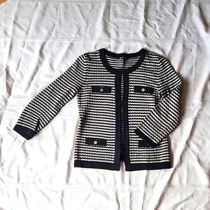 Black/Tan Striped Cropped Cardigan